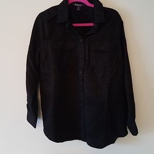 Microfiber suede button down tunic